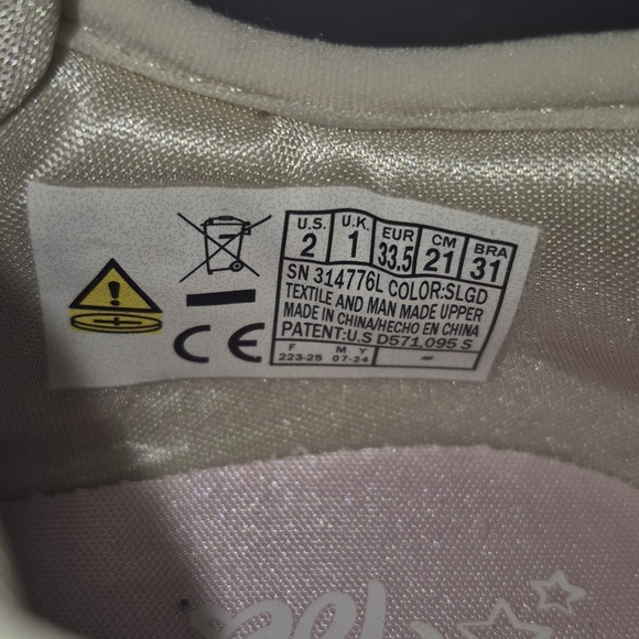 Twinkle Toes by Skechers - Girls Light Up Sneakers - Size 2- New - Picture 7 of 10